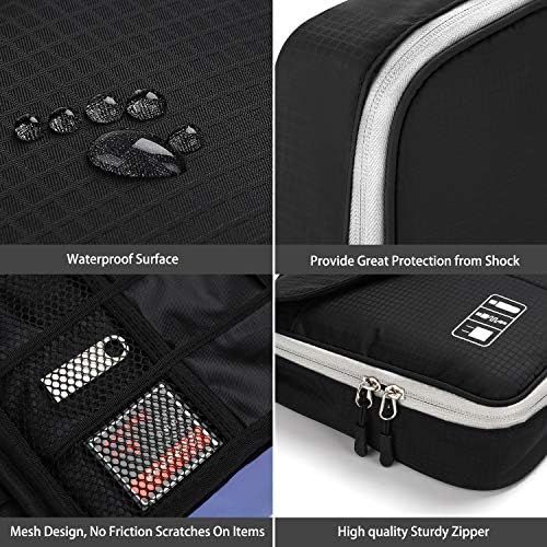  [아마존베스트]Electronic Organizer, Jelly Comb Travel Organizer Bag Electronic Accessory Cases Cable Organizer Bag Double Layer for USB Cables, Charger, Power Bank, Phone, E-book Kindle, iPad or