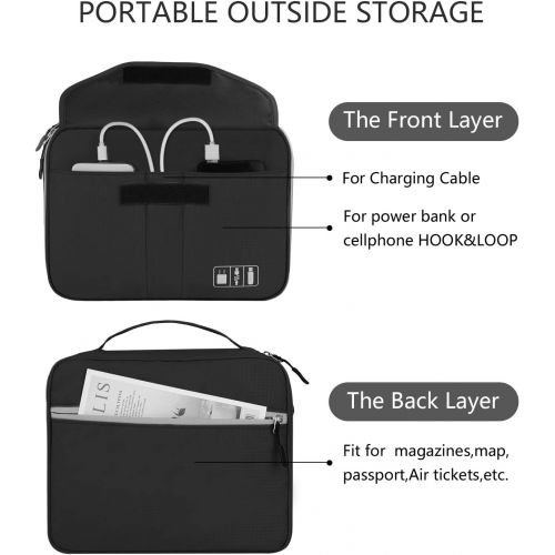  [아마존베스트]Electronic Organizer, Jelly Comb Travel Organizer Bag Electronic Accessory Cases Cable Organizer Bag Double Layer for USB Cables, Charger, Power Bank, Phone, E-book Kindle, iPad or