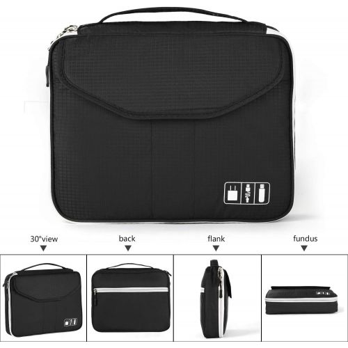  [아마존베스트]Electronic Organizer, Jelly Comb Travel Organizer Bag Electronic Accessory Cases Cable Organizer Bag Double Layer for USB Cables, Charger, Power Bank, Phone, E-book Kindle, iPad or