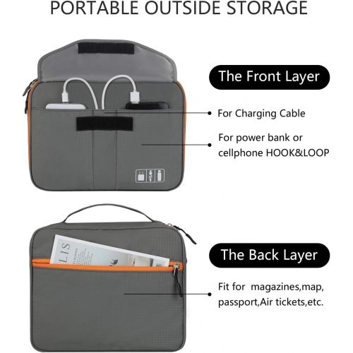  [아마존베스트]Electronic Organizer, Jelly Comb Travel Organizer Bag Electronic Accessory Cases Cable Organizer Bag Double Layer for USB Cables, Charger, Power Bank, Phone, E-book Kindle, iPad or