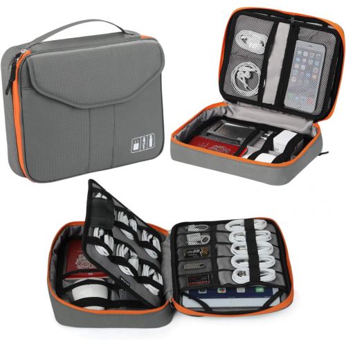  [아마존베스트]Electronic Organizer, Jelly Comb Travel Organizer Bag Electronic Accessory Cases Cable Organizer Bag Double Layer for USB Cables, Charger, Power Bank, Phone, E-book Kindle, iPad or