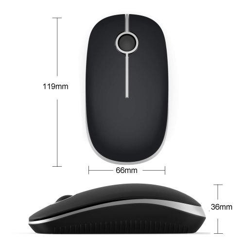  [아마존 핫딜]  [아마존핫딜]Jelly Comb 2.4G Optische Funkmaus, Kabellose Schnurlose Wireless Maus mit USB Empfanger fuer Laptop/PC/Computer, Schwarz und Silber