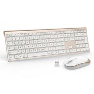 [아마존 핫딜]  [아마존핫딜]Wireless Tastatur mit Maus Combo, Jelly Comb 2,4Ghz Ultra Duenne Drahtlose Tastatur und Maus Wiederaufladbar Tastatur(QWERTZ, Deutsches Layout) fuer Laptop PC und Smart TV (Schwarz u