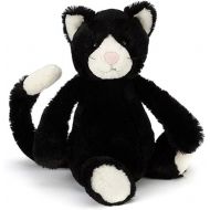 Jellycat Bashful Black and White Cat Stuffed Animal, Medium, 12 inches