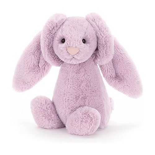  Jellycat Bashful Lilac Bunny Stuffed Animal, Medium, 12 inches