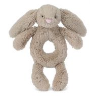 Jellycat Bashful Beige Bunny Soft Plush Baby Toy Ring Rattle