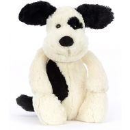 Jellycat Bashful Black and Cream Puppy Stuffed Animal Plush Dog, Medium, 12 inches