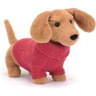 Jellycat Sweater Sausage Dachshund Wiener Dog Stuffed Animal, Pink