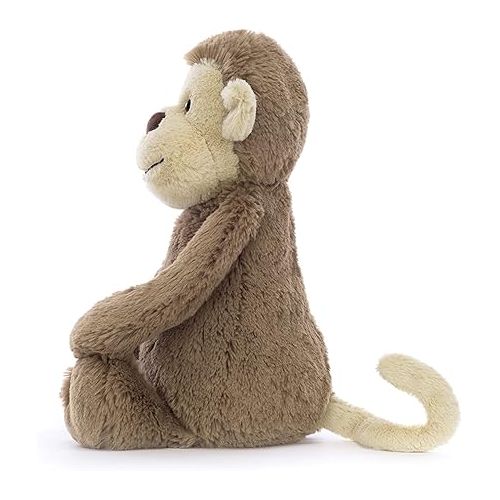  Jellycat Bashful Monkey Stuffed Animal Plush, Medium, 12 inches