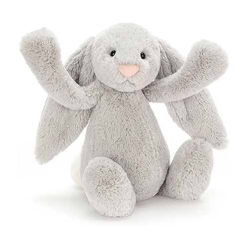  Jellycat Bashful Grey Bunny Stuffed Animal, Large, 15 inches