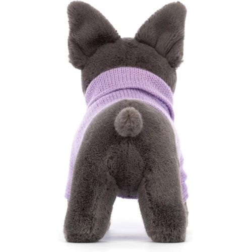  Jellycat Sweater French Bulldog Stuffed Animal Dog Plush, Purple Sweater