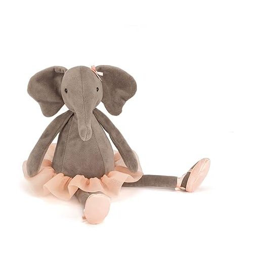  Jellycat Dancing Darcey Elephant Stuffed Animal, Medium, 13 inches