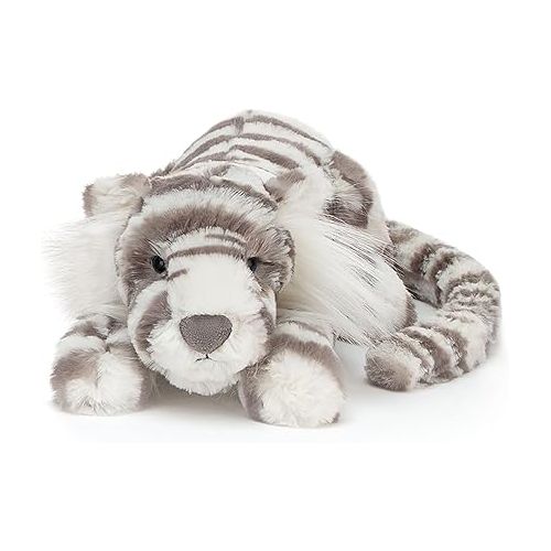  Jellycat Sacha Snow Tiger Stuffed Animal, Little, 10 inches