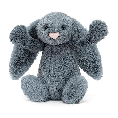  Jellycat Bashful Dusky Blue Bunny Stuffed Animal, Medium