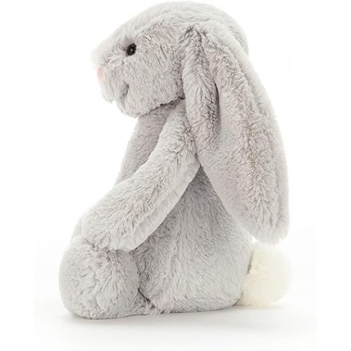  Jellycat Bashful Grey Bunny Stuffed Animal, Medium, 12 inches