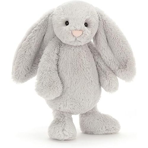  Jellycat Bashful Grey Bunny Stuffed Animal, Medium, 12 inches
