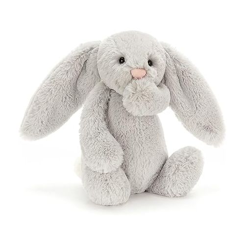  Jellycat Bashful Grey Bunny Stuffed Animal, Medium, 12 inches