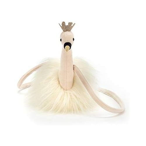  [아마존베스트]Jellycat Fancy Swan Plush Purse for Kids