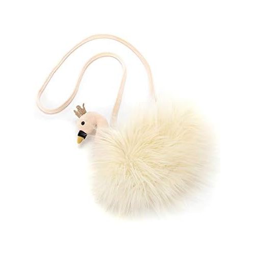  [아마존베스트]Jellycat Fancy Swan Plush Purse for Kids