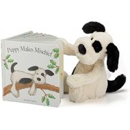 [아마존베스트]Jellycat Puppy Makes Mischief Board Book and Bashful Black and Cream Puppy, Medium 12 inches