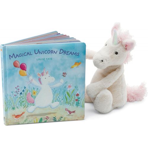  [아마존베스트]Jellycat Magical Unicorn Dreams Board Book and Bashful Unicorn, Medium - 12 inches