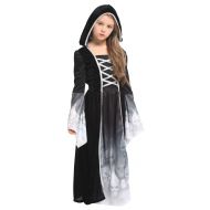 Jelord Halloween Cosplay Girls Skull Princess Dress Novelty Fancy Skull Cloak Dress Costume