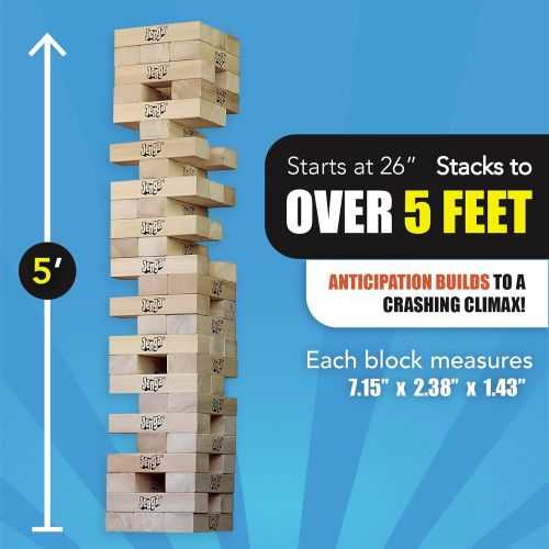  [아마존베스트]Jenga Giant JS7 (Stacks to Over 5 feet) Precision-Crafted, Premium Hardwood Game with Heavy-Duty Carry Bag (Authentic Jenga Brand Game)