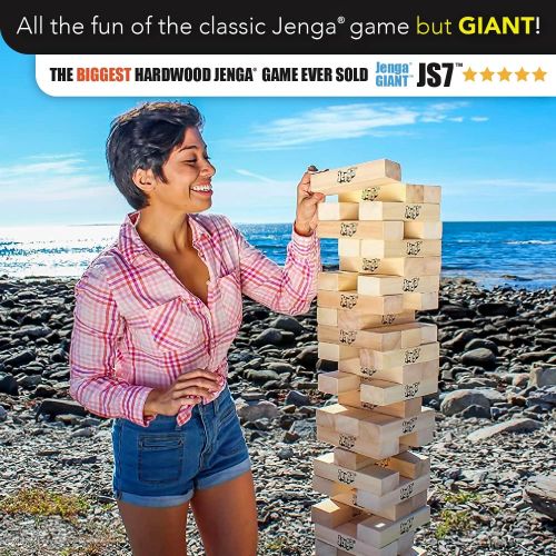  [아마존베스트]Jenga Giant JS7 (Stacks to Over 5 feet) Precision-Crafted, Premium Hardwood Game with Heavy-Duty Carry Bag (Authentic Jenga Brand Game)