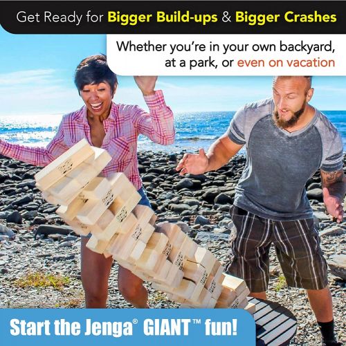  [아마존베스트]Jenga Giant JS7 (Stacks to Over 5 feet) Precision-Crafted, Premium Hardwood Game with Heavy-Duty Carry Bag (Authentic Jenga Brand Game)