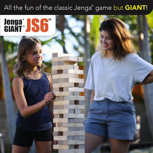  [아마존베스트]Jenga Giant JS6 (Stacks to Over 4 Feet) Precision-Crafted, Premium Hardwood Game with Heavy-Duty Carry Bag (Authentic Jenga Brand Game)