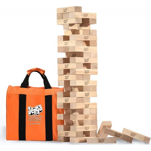  [아마존베스트]Jenga Giant JS6 (Stacks to Over 4 Feet) Precision-Crafted, Premium Hardwood Game with Heavy-Duty Carry Bag (Authentic Jenga Brand Game)