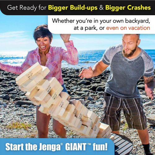  [아마존베스트]Jenga Giant JS6 (Stacks to Over 4 Feet) Precision-Crafted, Premium Hardwood Game with Heavy-Duty Carry Bag (Authentic Jenga Brand Game)