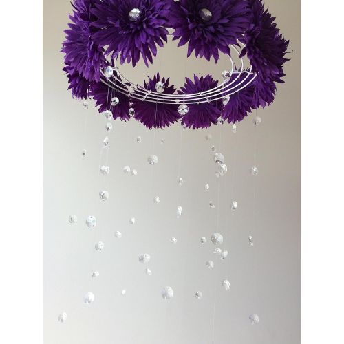  JennabooBoutique purple crystal baby mobile