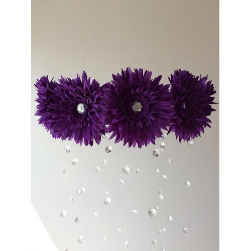  JennabooBoutique purple crystal baby mobile