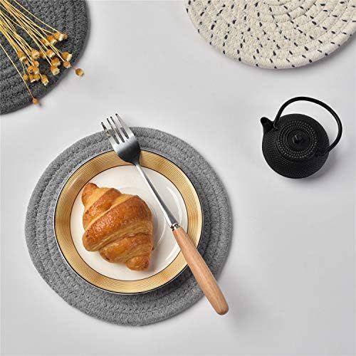  Jennice House Potholders Set Trivets Set 100% Pure Cotton Thread Weave Hot Pot Holders Set (Set of 3) Stylish Coasters, Hot Pads, Hot Mats,Spoon Rest For Cooking and Baking by Diameter 7 Inches