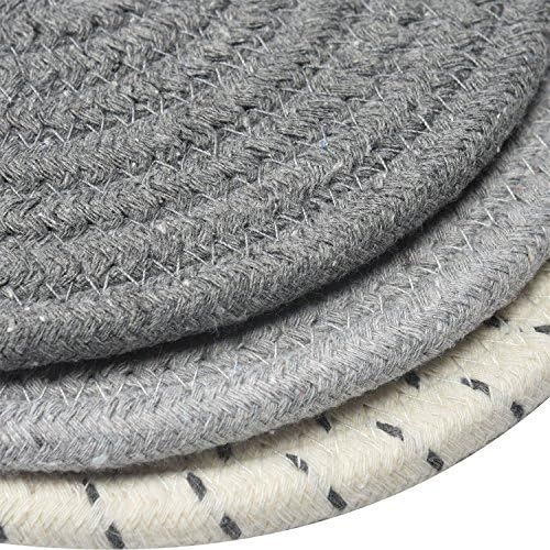  Jennice House Potholders Set Trivets Set 100% Pure Cotton Thread Weave Hot Pot Holders Set (Set of 3) Stylish Coasters, Hot Pads, Hot Mats,Spoon Rest For Cooking and Baking by Diameter 7 Inches