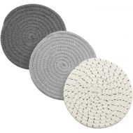 Jennice House Potholders Set Trivets Set 100% Pure Cotton Thread Weave Hot Pot Holders Set (Set of 3) Stylish Coasters, Hot Pads, Hot Mats,Spoon Rest For Cooking and Baking by Diameter 7 Inches