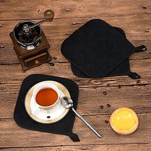  [아마존베스트]Jennice House Potholders Set, 6 Pack of Heat Resistant Hot Mat Coasters Pure Cotton Kitchen Everyday Pot Holders, 7X7 for Cooking and Baking