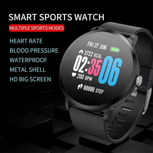  Jennyfly Sport Smartwatch, Bluetooth Living Waterproof Multifunction Sport Touch Screen Health Tracker with Blood Pressure/Heart Rate Monitor Fitness Tracker Compatible with iPhone