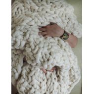 /JennysKnitCo Chunky wool blanket, Knit Blanket, Chunky knitted blanket, Wool Throw, Throw Blanket, Wool, Merino Blanket, Chunky yarn, Knitting