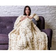 JennysKnitCo Chunky Blanket, Chunky knit blanket, Knit blanket, Wool blanket, Cable knit blanket, Cable knit, Cable knit throw, Chunky knit