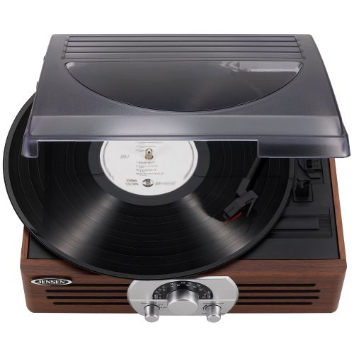  Jensen 3-Speed Stereo Turntable with AMFM Stereo Radio