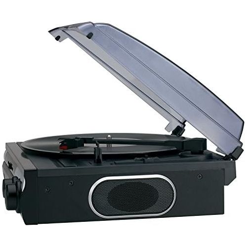  [아마존베스트]Jensen JTA-230 3 Speed Stereo Turntable with Built in Speakers, Aux in, Vinyl to MP3 Converting/Encoding