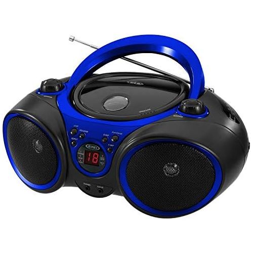  [아마존베스트]Jensen CD-490 Portable Sport Stereo CD Player with AM/FM Radio and Aux Line-in & Headphone Jack (Blue)