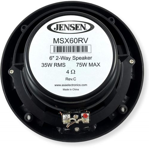  Jensen MSX60RVR Marine Speakers 6.5 Coaxial Speaker, Completely Waterproof With UV Resistant Materials To Withstand the Outdoor Elements, Sold as Pair, Graphite Gray