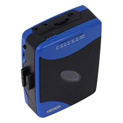  [아마존베스트]Jensen Portable Stereo Cassette Player with AM/FM Radio + Sport Earbuds (Blue)