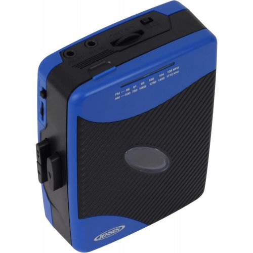  [아마존베스트]Jensen Portable Stereo Cassette Player with AM/FM Radio + Sport Earbuds (Blue)