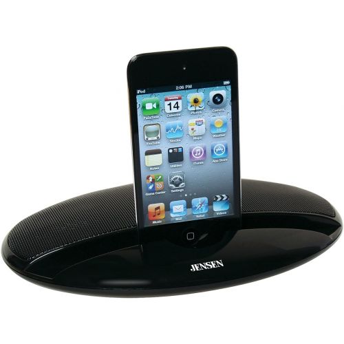  JENSEN SMPS-125 Portable Stereo Speaker For iPod/iPhone, MP3, Tablet, and Smartphone Black