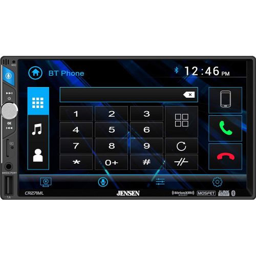  Jensen CR271ML 7 inch LED Digital Multimeda Touch Screen Double Din Car Stereo SiriusXM-Ready l Push to Talk Assistant Backup Camera Input Bluetooth USB Fast Charging microSD