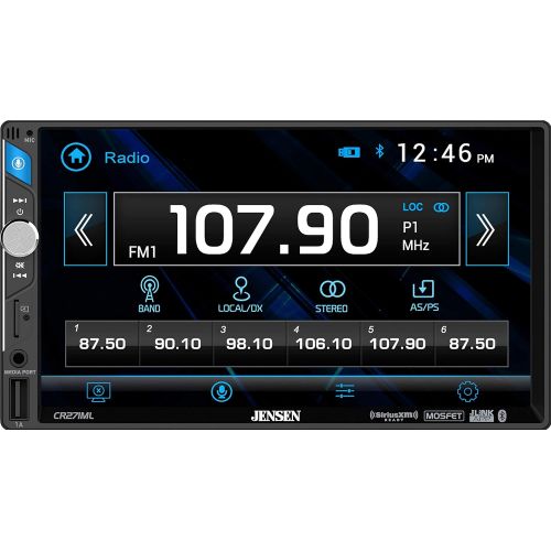  Jensen CR271ML 7 inch LED Digital Multimeda Touch Screen Double Din Car Stereo SiriusXM-Ready l Push to Talk Assistant Backup Camera Input Bluetooth USB Fast Charging microSD